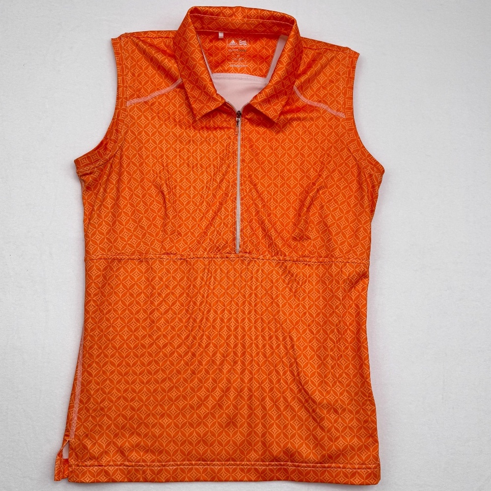 Adidas climacool golf polo shirt woman's sleeveless orange, large